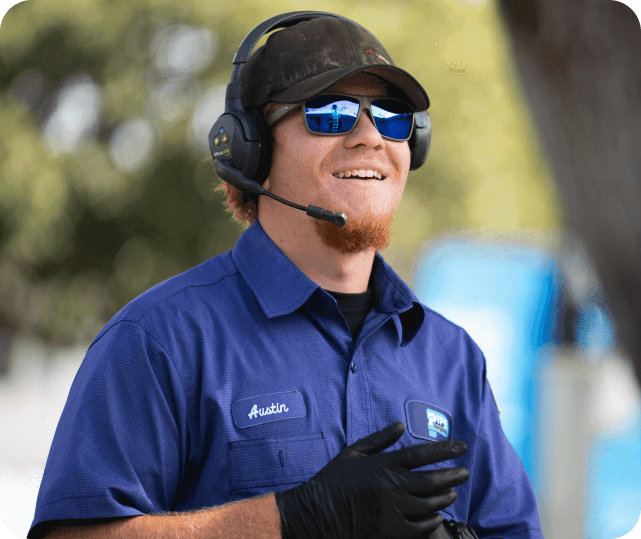 Plumber performing leak detection