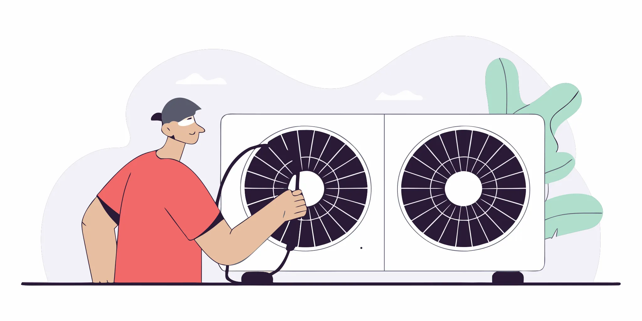 HVAC technician assessing the AC fan motor replacement cost.