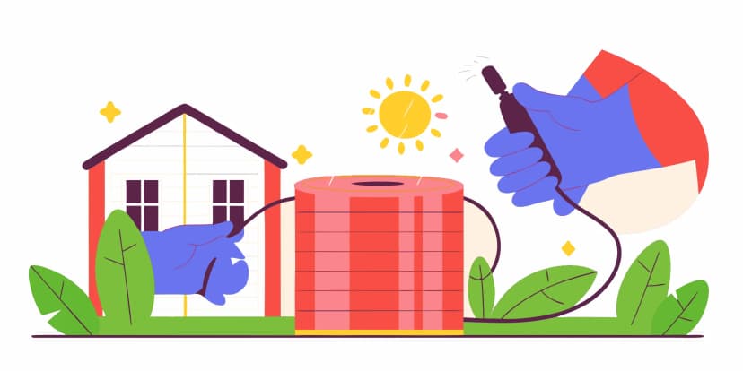 Hands performing an AC refrigerant leak repair on an outdoor air conditioner.