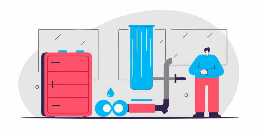 AC diagnostic service for a water leak from an air conditioner drain pipe.